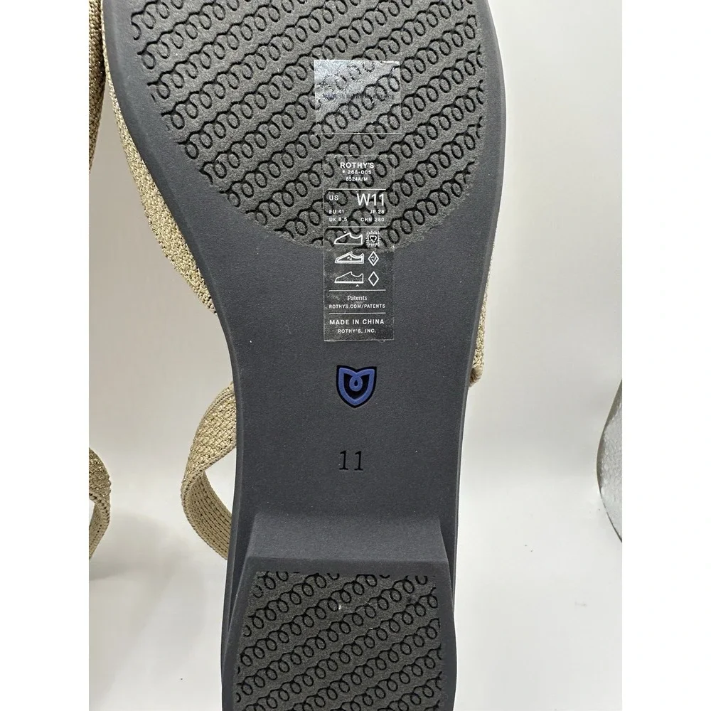 Rothy's The Almond Slingback Metallic Prosecco Women's Flats Shoes 11 - Picture 8 of 8